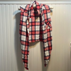 Flannel No sleeve Girls top